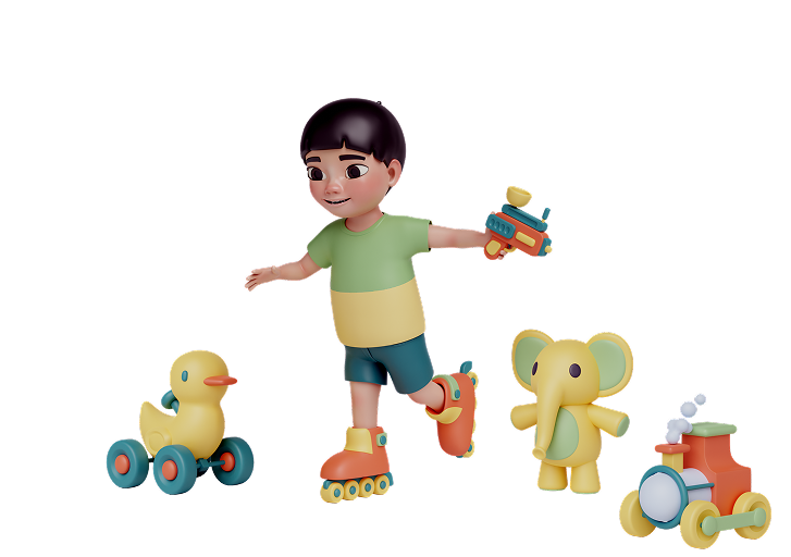 Child with toys